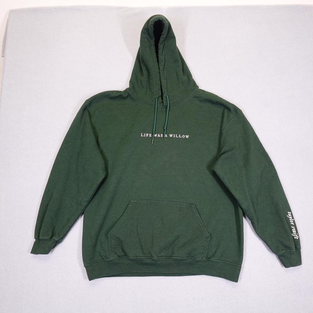 Taylor Swift Hoodie Women's L Green Life Was A Willow Evermore Merch Swiftie